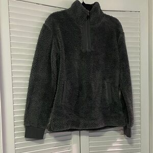 Maurices Quarter Zip Gray Sherpa Tunic Sweatshirt